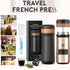 Classic Portable French Press Coffee Mug, 12 oz Stainless Steel Coffee Maker with Carry Loop