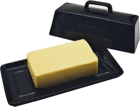 MKYHBOO Ceramic Butter Dish With Lid for Countertop, Covered Butter Holder With Lid,