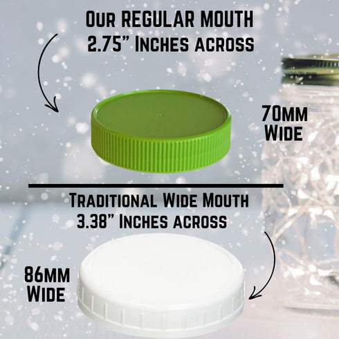 JARMING COLLECTIONS 24 oz Mason Jars with Lids & Bands - BPA Free Plastic Storage Lids - Set of 2 Regular Mouth Jars