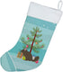 Caroline's Treasures BB9242CS Chinchilla Christmas Stocking, Teal Fireplace Hanging Holiday Decor