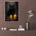 Kisappeared Vintage Gothic Wall Art Black Cat Candle Poster Halloween Artwork Print Canvas Victorian Style Dark