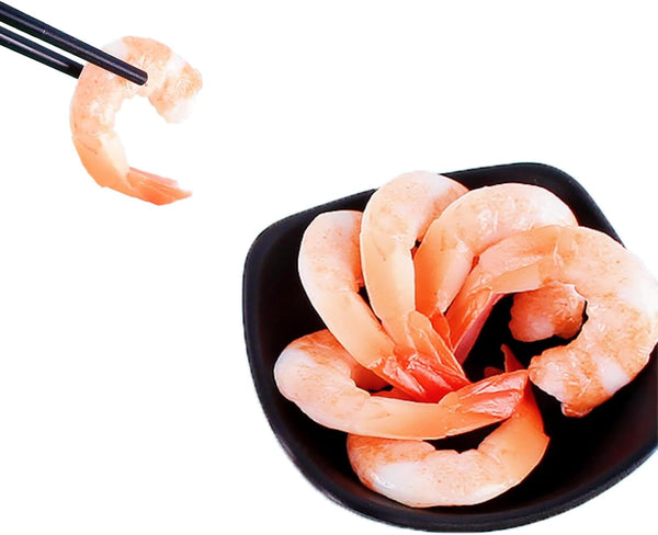 20PCS Realistic Artificial Shrimp Cooked Prawn Lifelike Peeled Prawns for Home Kitchen