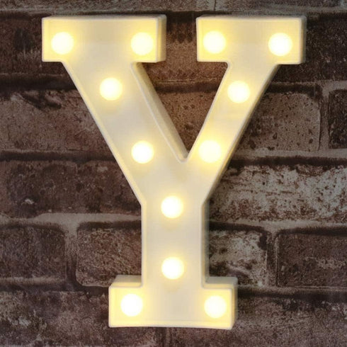 Pooqla LED Marquee Letter Lights Sign - Light Up Alphabet Letter for Home Party Wedding Decoration Y