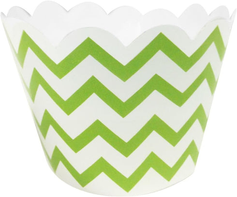AllyDrew Standard Size Chevron Cupcake Wrappers, Set of 20, Green