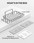 Nieifi Bar Soap Holder for Shower Wall, Stainless Steel Adhesive Soap Dish with 4 Hooks, Silver