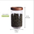 LEAVES AND TREES Y Glass Tea Canister, 25 FL OZ/ 750ml Bulk Food Storage Jar with Airtight Acacia Lid, Glass Food Container for Loose Leaf Tea, Coffee Bean(6 inch high)