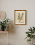 11x14inch InSimSea Gold Bamboo Framed Canvas Wall Art, Retro Herbs Rosemary Botanical Paintings, Antique Vintage