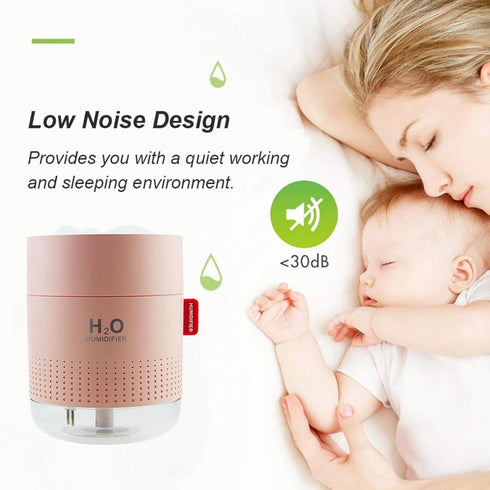 Portable Small Humidifier,500ml Air Humidifier for Plant,Night Light Function,Super Quite,Auto Shut-Off,USB Personal Cool Mist Humidifier for Bedroom,Baby Room,Office,Travel,Car,Home(Pink) by Thanice