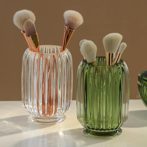 Gaolinci Countertop, Clear Tumbler Cup Makeup Brush Toothbrush Holder for Bathroom, Vanity, Desk and Bedside Table