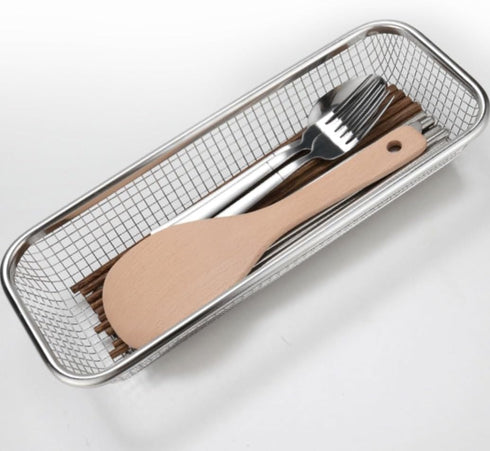 Dishwasher Silverware Basket, Stainless Steel Cutlery Holder, Countertop Utensil Storage