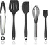 5 Pcs Silicone Kitchen Utensils Set with Holder, Heat Resistant Gadgets Tools for Nonstick Cookware, Dishwasher Safe