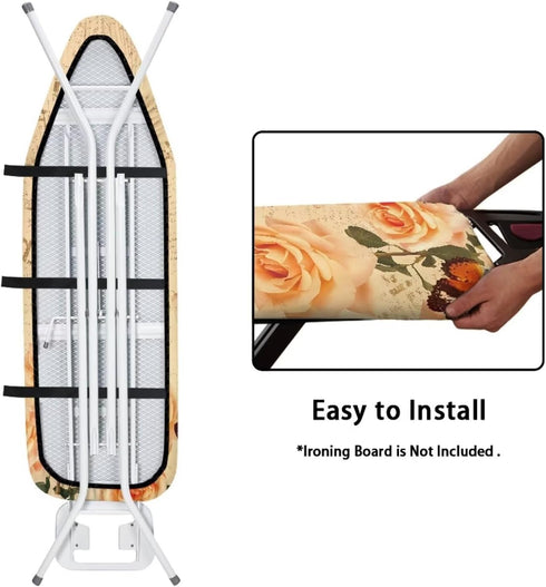 Butterfly Rose Iron Pads for Ironing, Standard Size Scorching Resistant Ironing Board Cover and Pad Protector