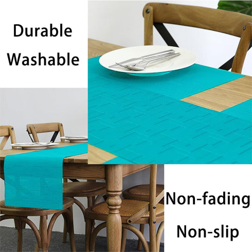 PIGCHCY Placemats - Washable Durable Vinyl Woven Table Mats, Elegant Heat Resistant Placemats for Dining Table Set of 6