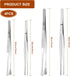 4 Pcs Kitchen Fine Tweezer Tongs, AHIER 12” and 10” Stainless Steel Food Tweezers Set, Long Food Chef Tweezers Cooking Tweezers for Surgical, Cooking Pincette for Sea food, Bar Tweezer…