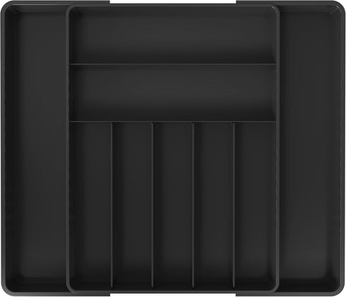 Simple Houseware Expandable Kitchen Drawer Flatware Organizer in Black