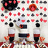 MOWO Casino Paper Garland Hanging Decoration, Las Vegas Theme, 3'' Diameter, 10-feet (Black, Red, 2pc)