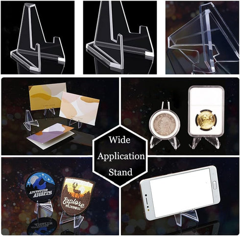 5Pcs Transparent Acrylic Stands Coin Display Stand Easel Holder Rack Shelf For Collectable Challenge Medals Card Holder Coin Display Stand Home D cor Accents