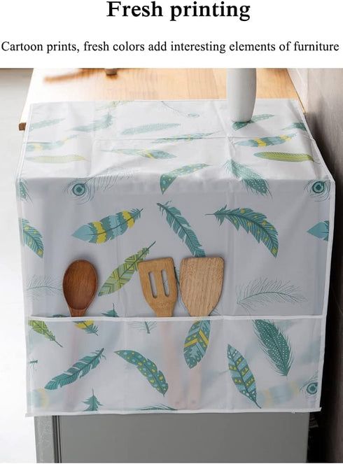 Refrigerator Dust-Proof Cover with Storage Pockets, PEVA Material Waterproof Cover for Washing Machine, Multi-Purpose