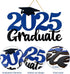 2025 Graduation Party Decorations Wooden Sign, Blue Class of 2025 Photo Booth Props for Graduation Party Supplies
