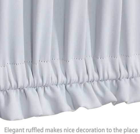 PANOVOUS Small Door Window Curtains, Blackout French Door Curtain Panel for Privacy, 25x40 Inch Greyish White