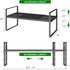 Expandable Kitchen Cabinet Shelf Organizer Rack - Heavy Duty Metal Spice Rack for Kitchen Counter Storage (Black -