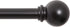 Kenney Chelsea Ball End Window Curtain Rod, Adjustable 28 to 48 Inches, Extendable Set, Black