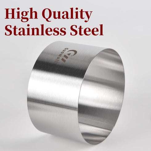 Guowall 4/6/8ich Stainless Steel Cake Rings for Baking, Mousse Ring Mold Round Biscuit Cutter for Baking Tools - Thickening