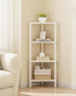 4-Tier BS05BW004 TUTOTAK Corner Shelf, Corner Bookshelf for Small Space, Narrow Display Corner Shelf Stand with Storage