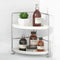 FSyueyun 2-Tier Corner Bathroom Counter Organizer, Tool-less Installation Vanity Shelf for Skincare, Makeup Tray
