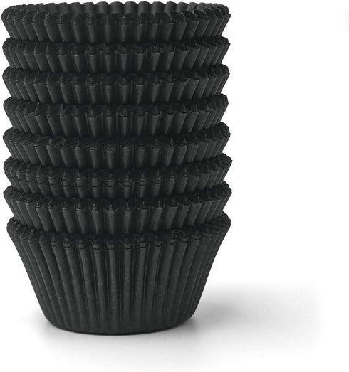 200pcs Standard Black Cupcake Liners, Food Grade Greaseproof Parchment Muffin Wrappers for Decorations