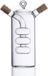 2 1 ELETON in Glass Oil and Vinegar Bottle Borosilicate Cruet with Triple-Bubble Inner Chamber, Dual Dispenser