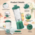 Portable Blender for Shakes and Smoothies - 20 Oz Travel Cup and Lid, Mini Personal Size Blender with 6 Blades