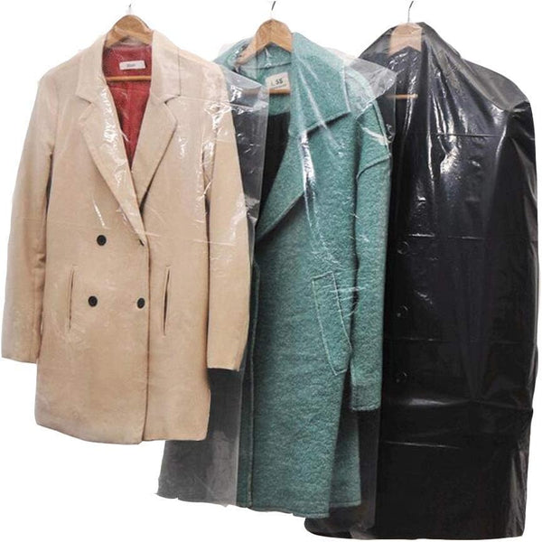 20Pcs Dry Cleaner Bags Plastic Clear, Transparent Clothing Dust Cover