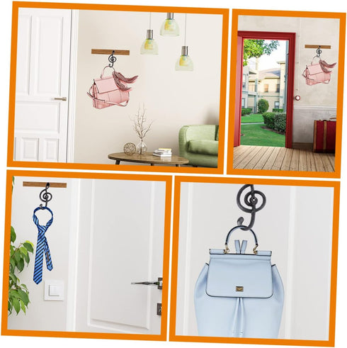 2pcs Music Decor Coat Hook, Wall Mount Guitar Hangers, Decorative Towel Hooks for Hats, Robes, and Purses, Iron Metal