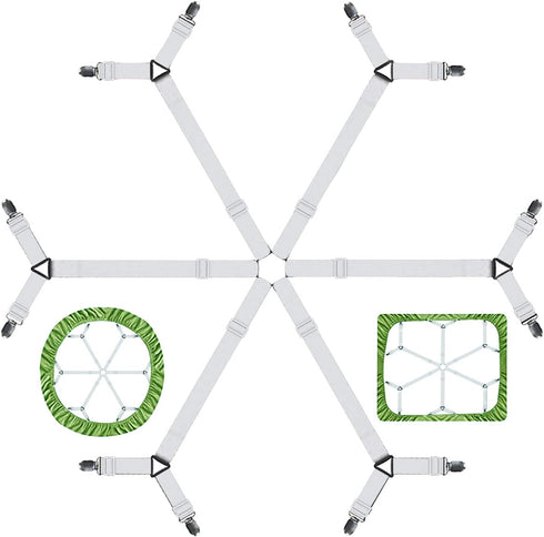 TGOOD Bed Sheet Holder Straps, Adjustable Mattress Cover Clips, Elastic Grippers for Bedding, 4 Fasteners