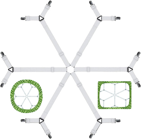TGOOD Bed Sheet Holder Straps, Adjustable Mattress Cover Clips, Elastic Grippers for Bedding, 4 Fasteners