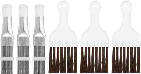 PATIKIL Air Conditioner Fin Comb, 3 Set Stainless Steel Condenser Fin Straightener & Cleaning Brush