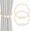 Magnetic Curtain Tiebacks, 2 Pack Curtain Holdbacks for Draperies, Wood Bead Curtain