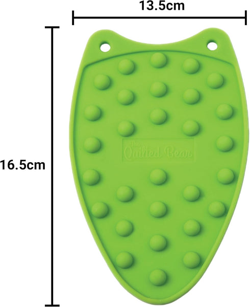 The Quilted Bear Mini Iron Rest, Silicone Heat Resistant Pad for Travel and Mini Quilting Iron Use (Green)
