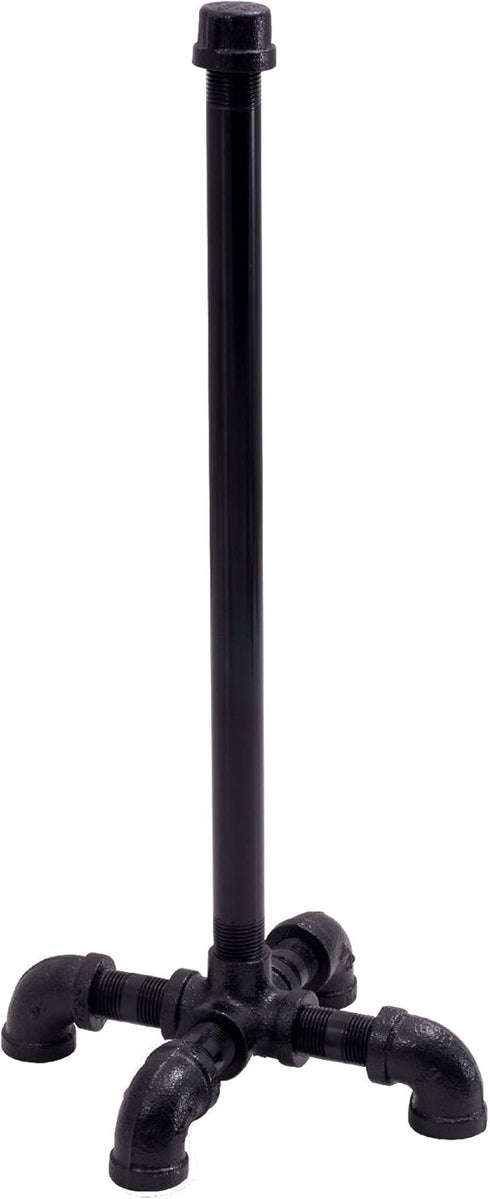 Set Pipe DCOR Black Electroplated Industrial Paper Towel Holder, Rustic Kitchen Farmhouse Decoration, Durable Metal