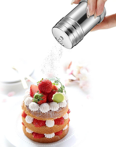 Stainless Steel Sugar Shakers, Dust-proof Spice Salt Pepper Organizer Container