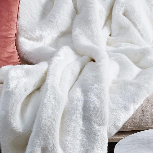 3x5 ORINOVA White Shaggy Bunny Fur Rugs for Living Room Washable Furry Area Rugs for Bedroom Nursery Rug Teen Room Dcor