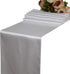 WELMATCH 5 pcs White Satin Table Runners for Wedding Banquet Party Event Decoration