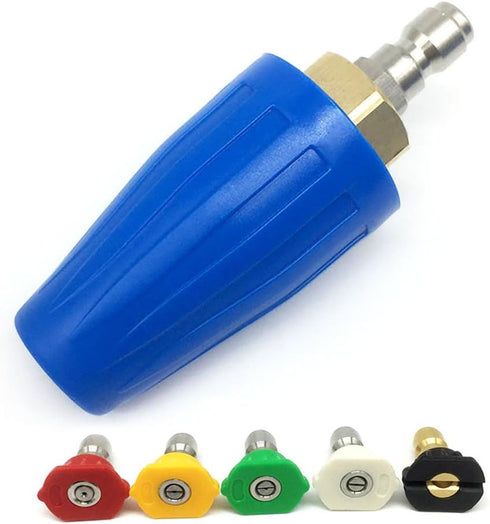 YOKING YK-5B40N Turbo Nozzle for Pressure Washer & Spray Nozzle Tips Kit (0°, 15°, 25°, 40°, 65°), 5000 PSI