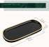 Jewelry Organizer Tray, Oval Resin Dish for Bathroom Kitchen Dresser, Ring Holder Cosmetic Organizer - Black & Gold