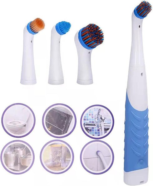 Electric Cleaning Brush with 4 in 1 Brush Heads, Cordless Motorized Brush for Bathroom, Kitchen & Tile