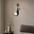 Handmade Black Metal Cat Wall Sconce Candle Holder for Pillar Candles