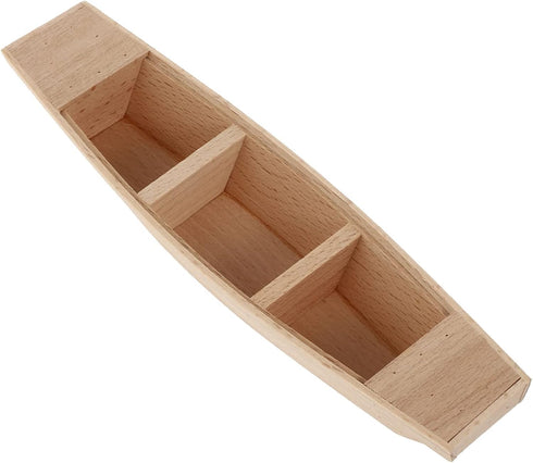 Kisangel 1pc Unfinished Miniature Wooden Boat - Wooden Row Boat with Oars, Outdoor Toys, Child Shelf Model