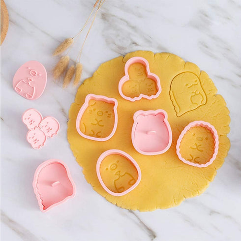 Cookie Cutter Set, 6pcs Kids Cake Decoration 3D Mini Cartoon Animal Baking Tool