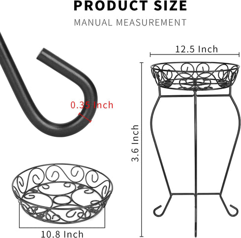 200LB 12.5 23.6 Inches, Yimobra Tall Plant Stand Indoor Outdoor, Hold Up Metal Flower Plant Stand, Heavy Duty Rustproof